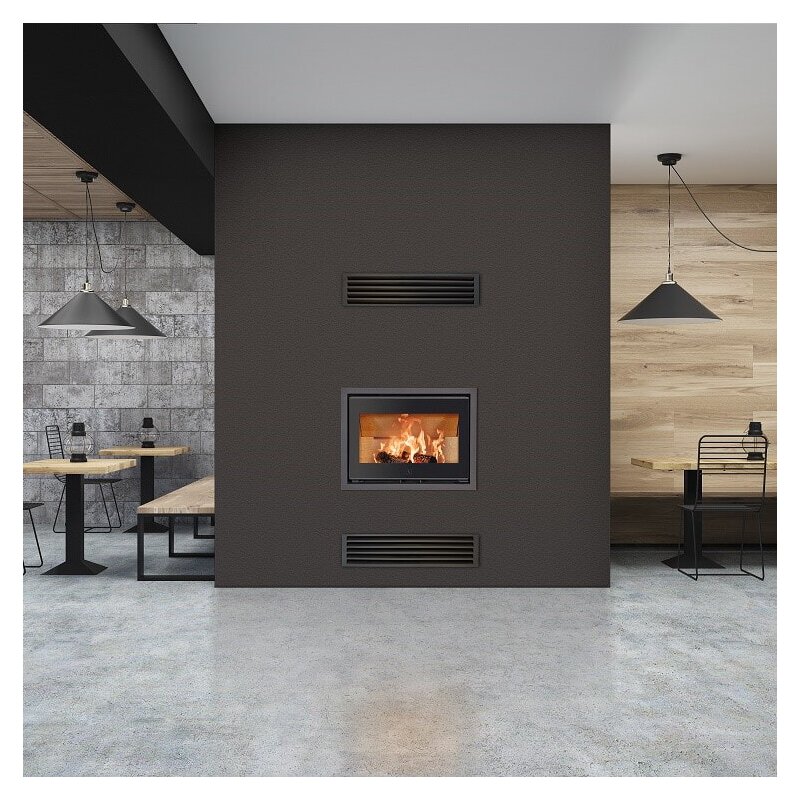Kamineinsatz SCAN 1005 BB schwarzes Glas/ schwarze Kantenleiste 32 mm - 6 kW