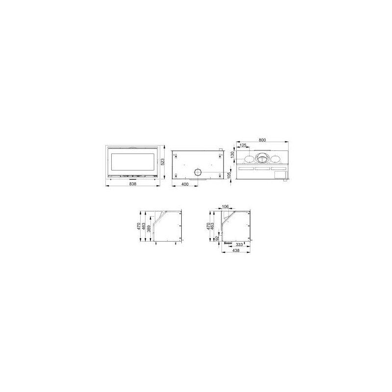 Kamineinsatz SCAN 1006 BB schwarzes Glas/ schwarze Kantenleiste 32 mm - 7 kW