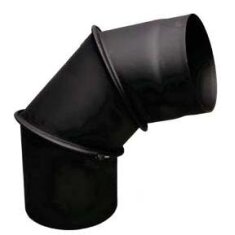 Rauchrohrbogen verstellbar 0-90° Ø160 x 2 mm, Farbe schwarz