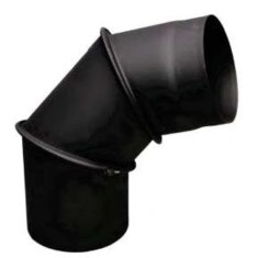 Rauchrohrbogen verstellbar 0-90° Ø160 x 2 mm, Farbe schwarz