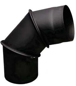 Rauchrohrbogen verstellbar 0-90° Ø160 x 2 mm, Farbe schwarz