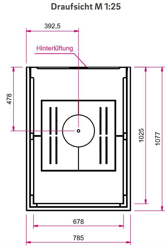 Kaminbausatz Camina S14 - 9 kW - Speicherkamin