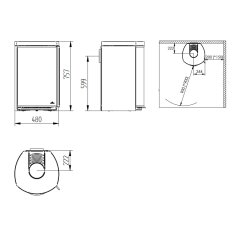 Kaminofen Jydepejsen Cozy Classic Wall - 6 kW