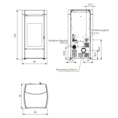 Pelletofen Edilkamin Lena 9+ Evo (kanalisierbar) - 9,2 kW