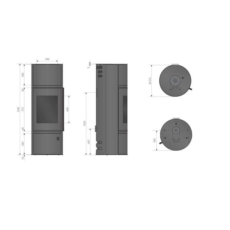 Kaminofen Oranier Arena W+ 2.0 pureBLACK - 7 kW