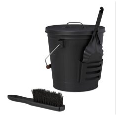 Valo Ascheeimer Set mit Schaufel und Besen, 15 Liter,...