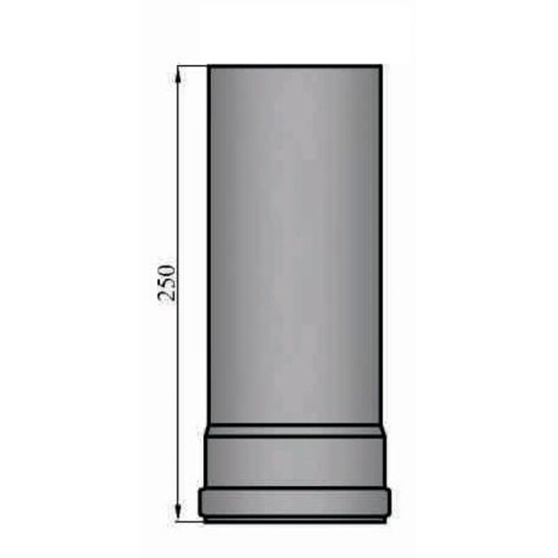 Pelletrauchrohr Ø 80 x 250 x 1,2 mm