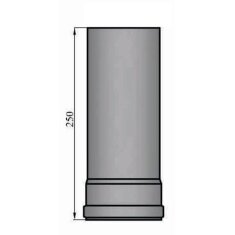 Pelletrauchrohr Ø 80 x 250 x 1,2 mm