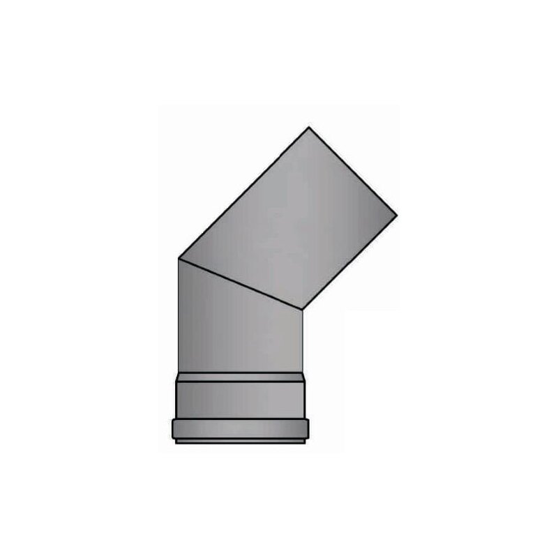Pelletrauchrohrbogen 2-teilig 45° Ø 80 x 1,2 mm
