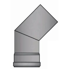 Pelletrauchrohrbogen 2-teilig 45° Ø 80 x 1,2 mm