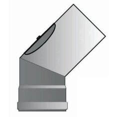 Pelletrauchrohrbogen 2-teilig 45° Ø 80 x 1,2 mm