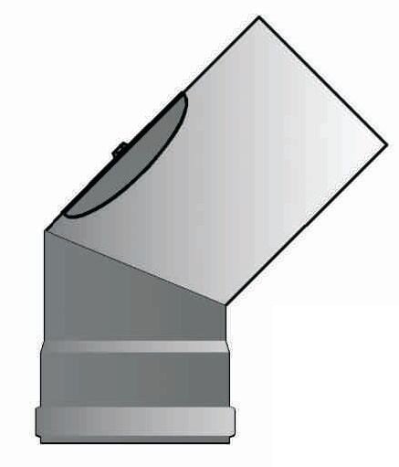 Pelletrauchrohrbogen 2-teilig 45° Ø 80 x 1,2 mm