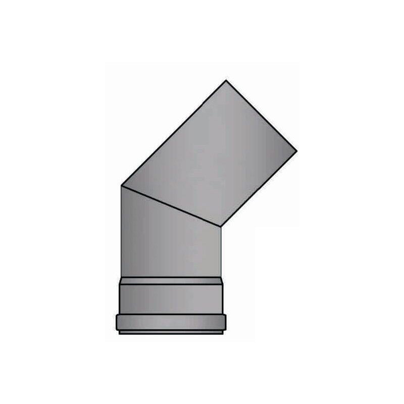Pelletrauchrohrbogen 2-teilig 45° Ø 80 x 1,2 mm ohne Reinigungsöffnung