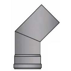 Pelletrauchrohrbogen 2-teilig 45° Ø 80 x 1,2 mm ohne Reinigungsöffnung