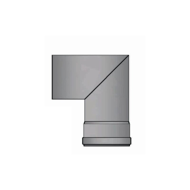 Pelletrauchrohrbogen 2-teilig 90° Ø 80 x 1,2 mm ohne Reinigungsöffnung