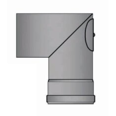 Pelletrauchrohrbogen 2-teilig 90° Ø 80 x 1,2 mm mit Reinigungsöffnung