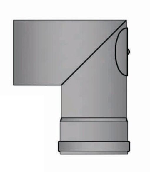 Pelletrauchrohrbogen 2-teilig 90° Ø 80 x 1,2 mm mit Reinigungsöffnung