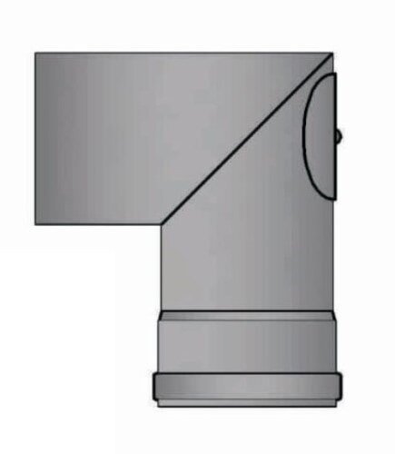 Pelletrauchrohrbogen 2-teilig 90° Ø 80 x 1,2 mm mit Reinigungsöffnung