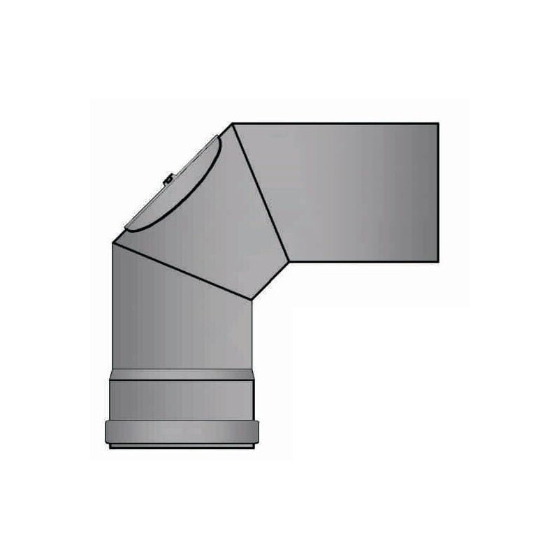 Pelletrauchrohrbogen 3-teilig 90° Ø 80 x 1,2 mm