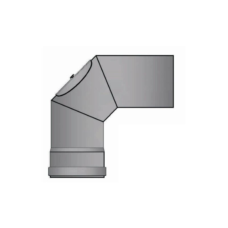 Pelletrauchrohrbogen 3-teilig 90° Ø 80 x 1,2 mm