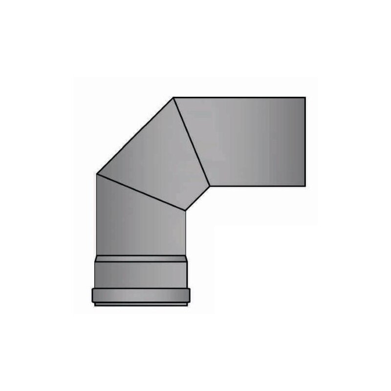 Pelletrauchrohrbogen 3-teilig 90° Ø 80 x 1,2 mm