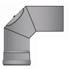 Pelletrauchrohrbogen 3-teilig 90° Ø 80 x 1,2 mm