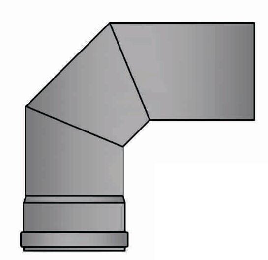 Pelletrauchrohrbogen 3-teilig 90° Ø 80 x 1,2 mm