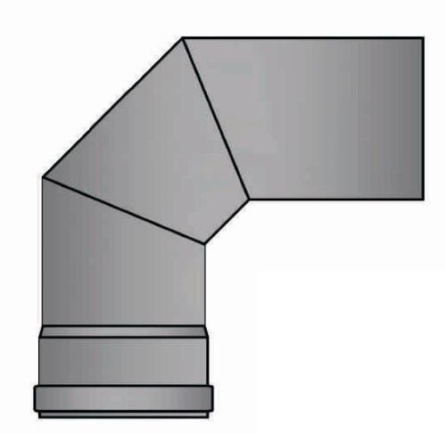 Pelletrauchrohrbogen 3-teilig 90° Ø 80 x 1,2 mm