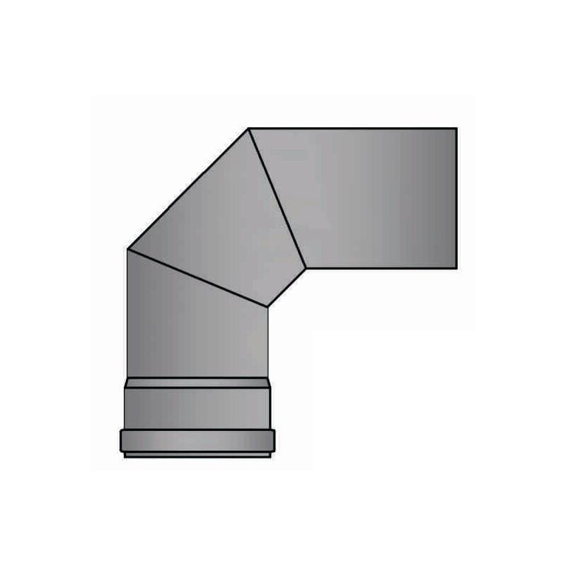Pelletrauchrohrbogen 3-teilig 90° Ø 80 x 1,2 mm ohne Reinigungsöffnung