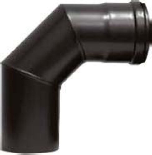 Pelletrauchrohrbogen 3-teilig 90° Ø 80 x 1,2 mm ohne Reinigungsöffnung
