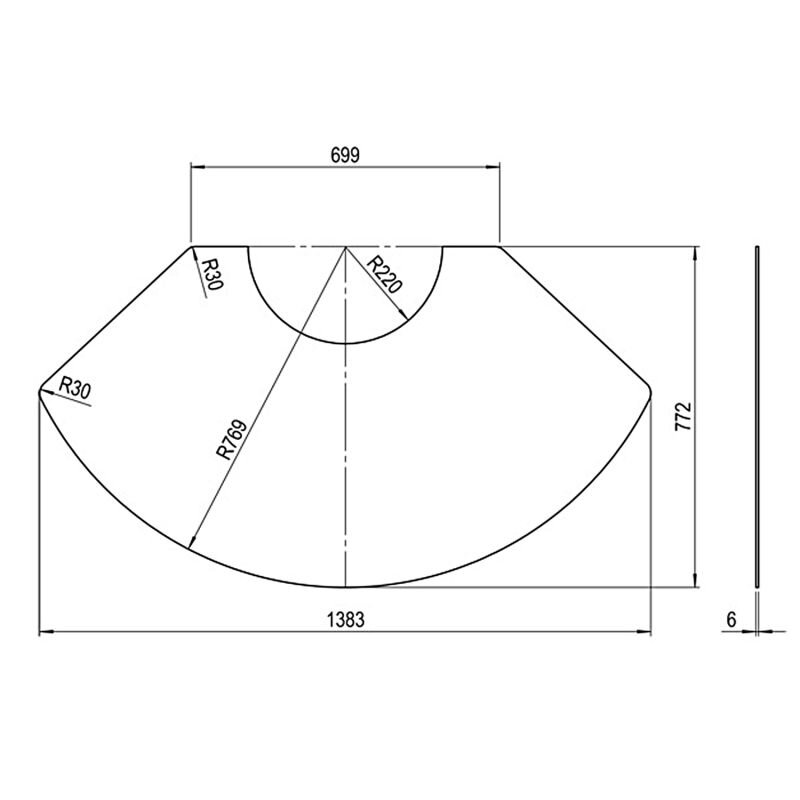 Olsberg Vorlegeplatte Glas, 6mm für Palena Compact, Plus, Powerbloc + Tenorio + Pelletöfen