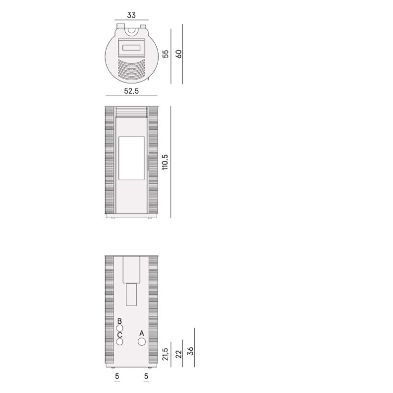 Pelletofen Cadel Spin Plus 9 Airtech Ps - 8,5 kW
