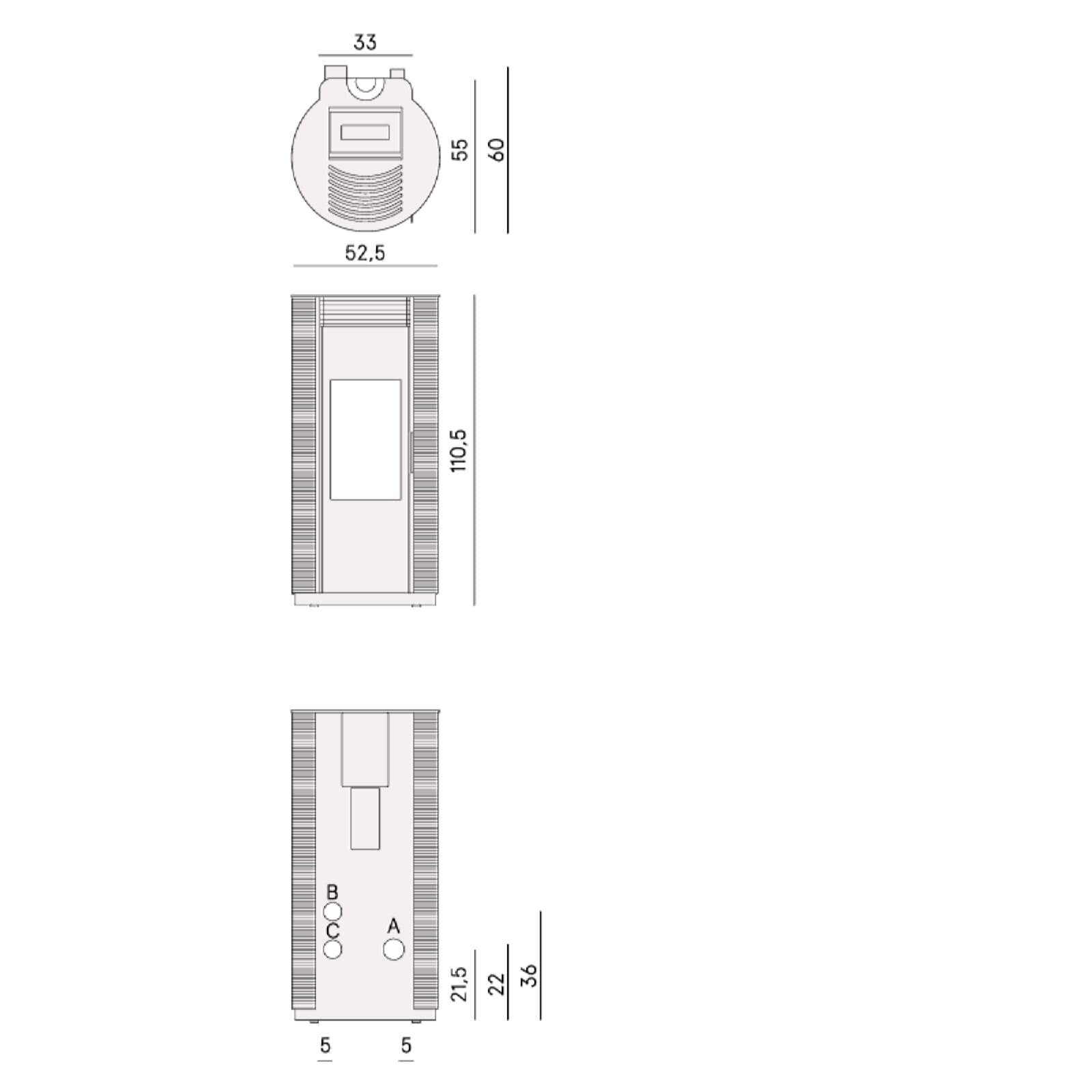 Pelletofen Cadel Spin Plus 9 Airtech Ps - 8,5 kW