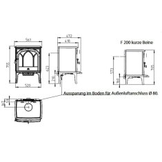 Kaminofen Gussofen Jotul F 200 V2 - 5 kW - Schwarz (BP)
