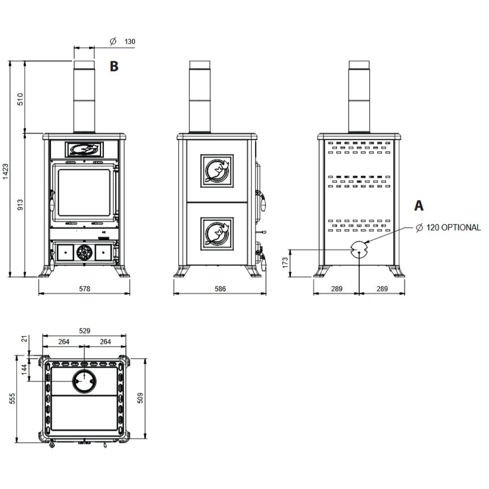 Kaminofen La Nordica Rossella R1 16 Ceramica - 9 kW