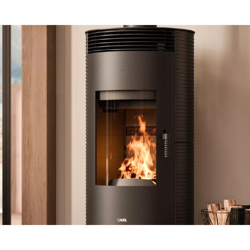 Kaminofen Cadel Spin 8 Wood Air - 8 kW - Gusseisen Schwarz