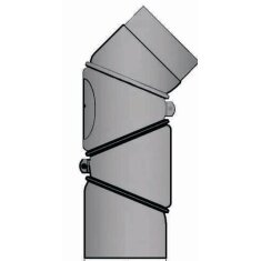 Rauchrohrbogen verstellbar 4-teilig 0-90° Ø 120 x 2 mm mit Reinigungsöffnung, Farbe schwarz