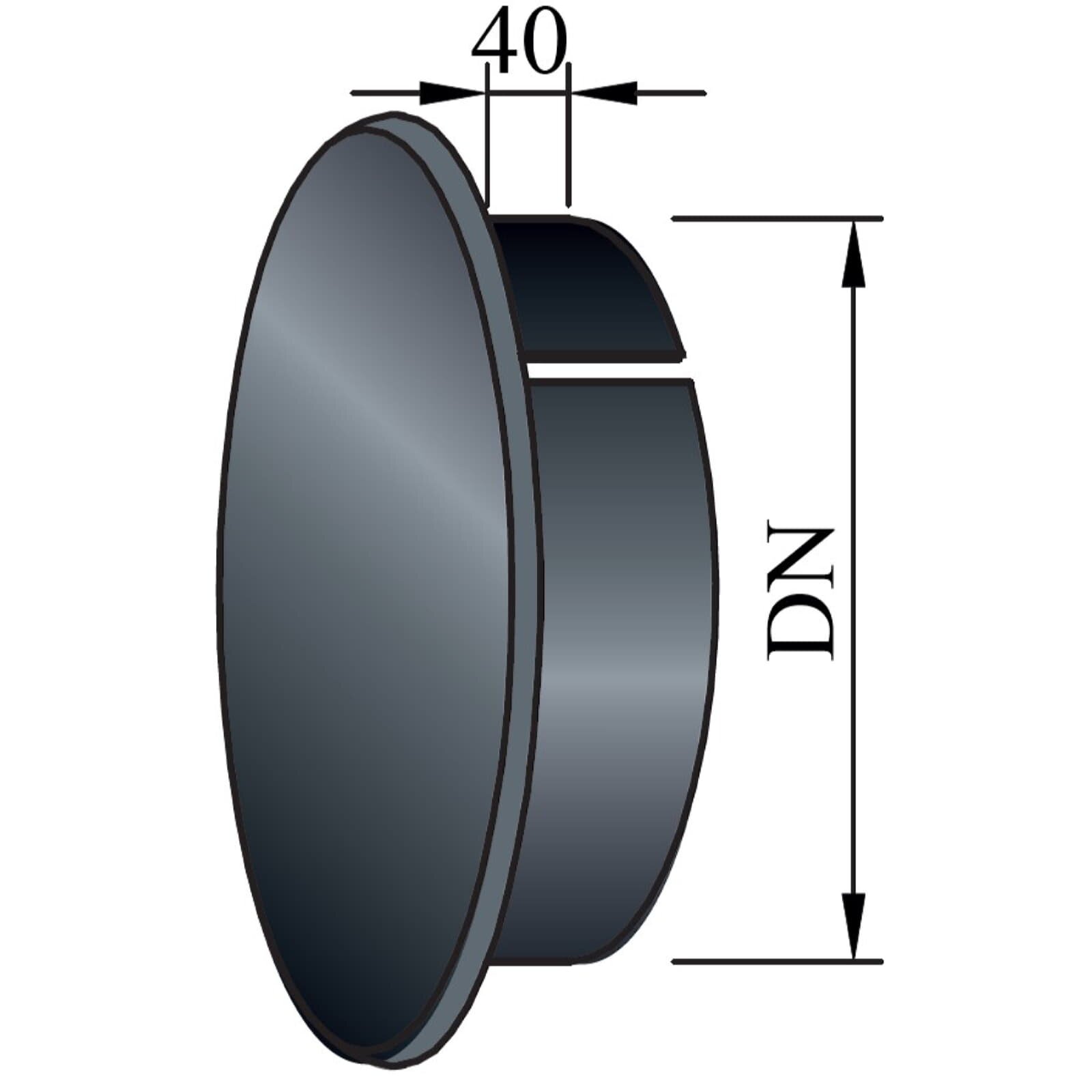 Blinddeckel für DWF für Ø 150mm - schwarz