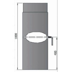 Rauchrohr Ø160 x 1000 x 2 mm, Farbe schwarz