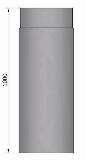 Rauchrohr Ø160 x 1000 x 2 mm, Farbe schwarz