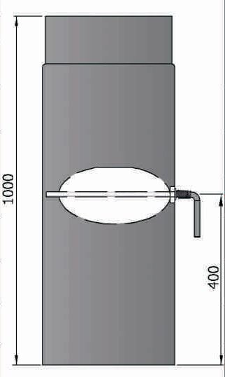 Rauchrohr Ø160 x 1000 x 2 mm, Farbe schwarz