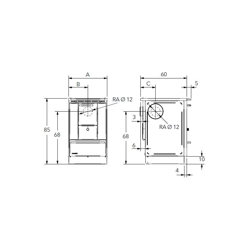 Küchenherd Lohberger - Rega 50 Edition SGM - 4,5 kW - Schwarzgrau matt - AKTION