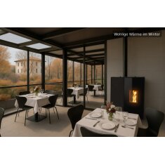 Pelletofen MCZ Eiko 365 Up (Anschluss oben) mit Kühlfunktion - 6 kW, Schwarz