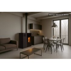 Pelletofen MCZ Eiko 365 Up (Anschluss oben) mit Kühlfunktion - 6 kW, Schwarz