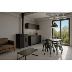 Pelletofen MCZ Eiko 365 Up (Anschluss oben) mit Kühlfunktion - 6 kW, Schwarz