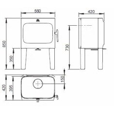 Kaminofen Gussofen Jotul F 305 LL (mit langen Beinen) - 7 KW - weiße Emaille (WHE) - AUSSTELLUNGSSTÜCK