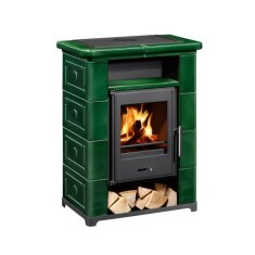 Kaminofen Wamsler Montafon - 7 kW - Schwarz / Keramik Grün