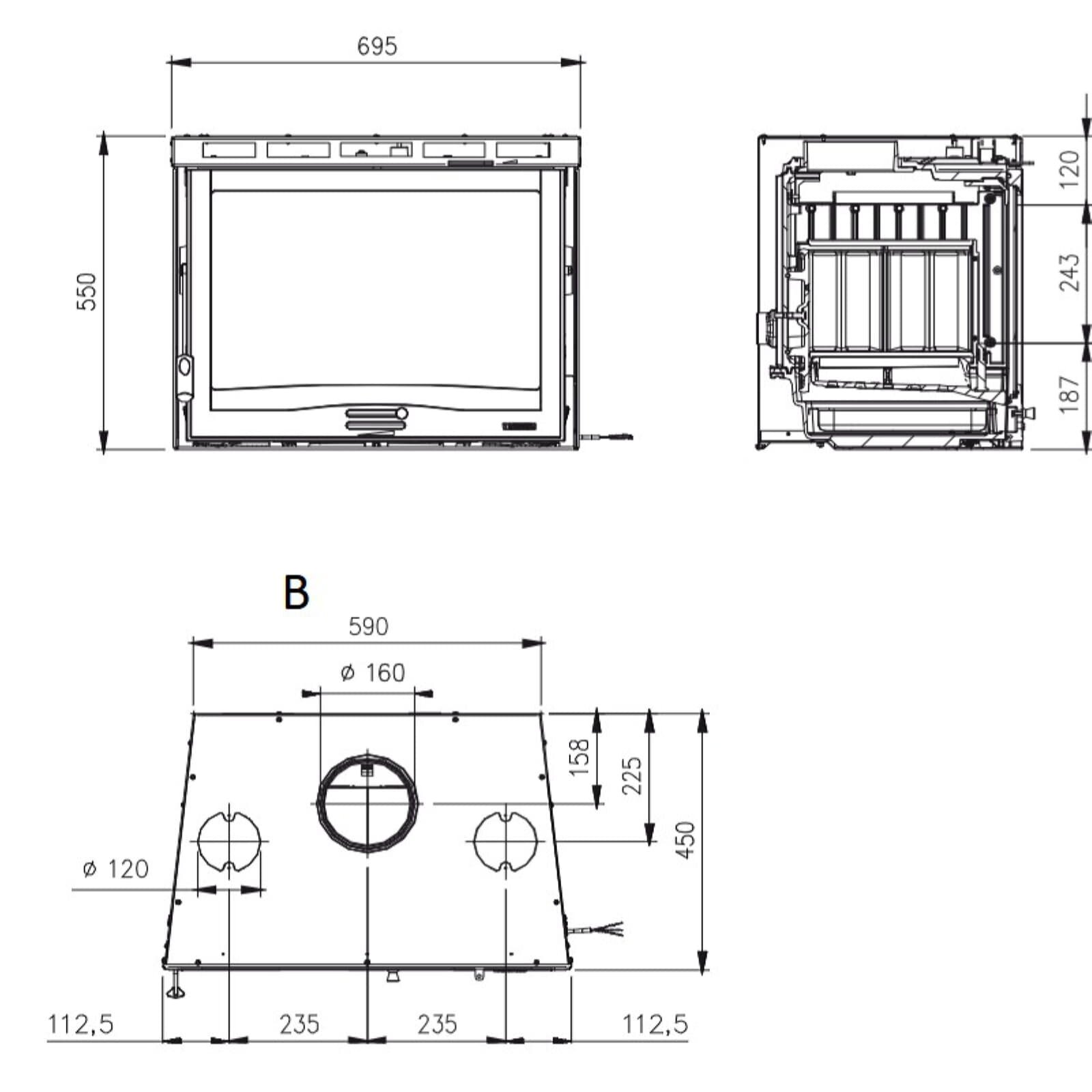 Kamineinsatz La Nordica INSERTO 70 165 - 7,8 kW