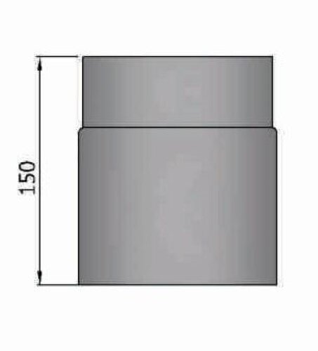 Rauchrohr Ø120 x 150 x 2 mm, Farbe schwarz
