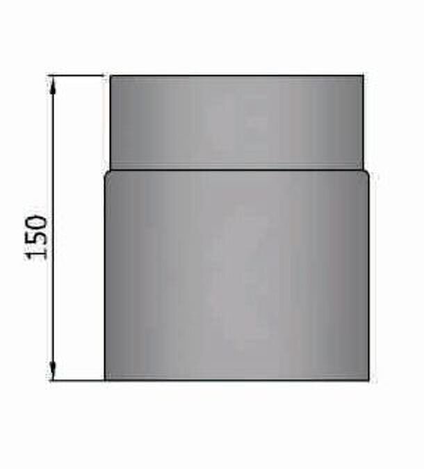 Rauchrohr Ø160 x 150 x 2 mm, Farbe schwarz